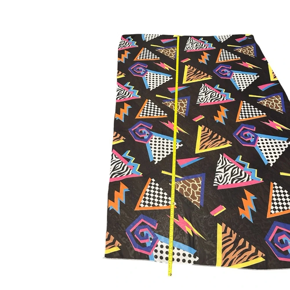 Abstract Geometric Sheer Scarf Wrap Sarong Animal Print Festival Shawl Pareo 80s